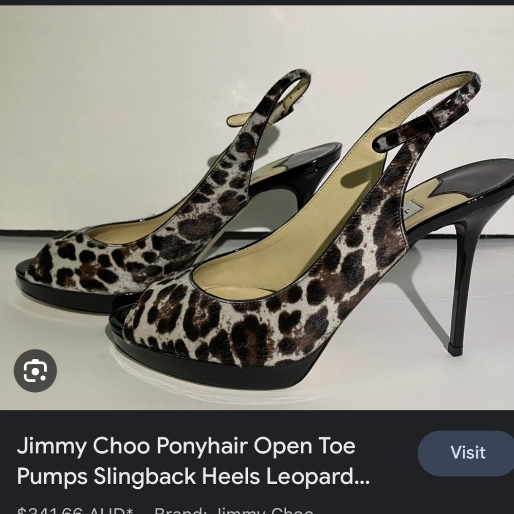 Jimmy choo open toe leopard sling back Shoes size 8.5 /9.